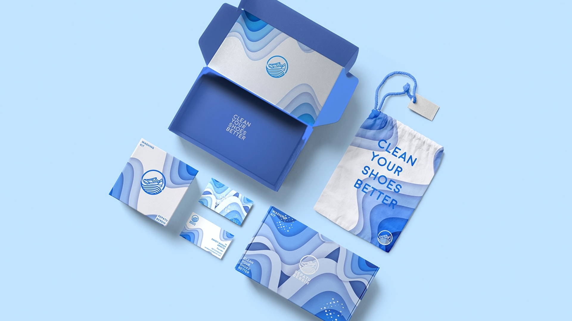 Custom complex designed blue ecommerce packaging