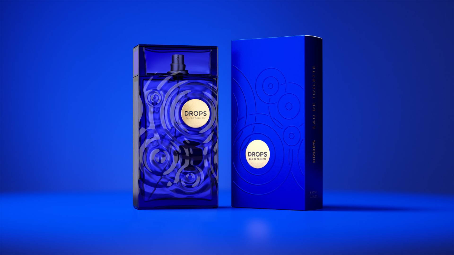 Custom blue perfume packaging with window