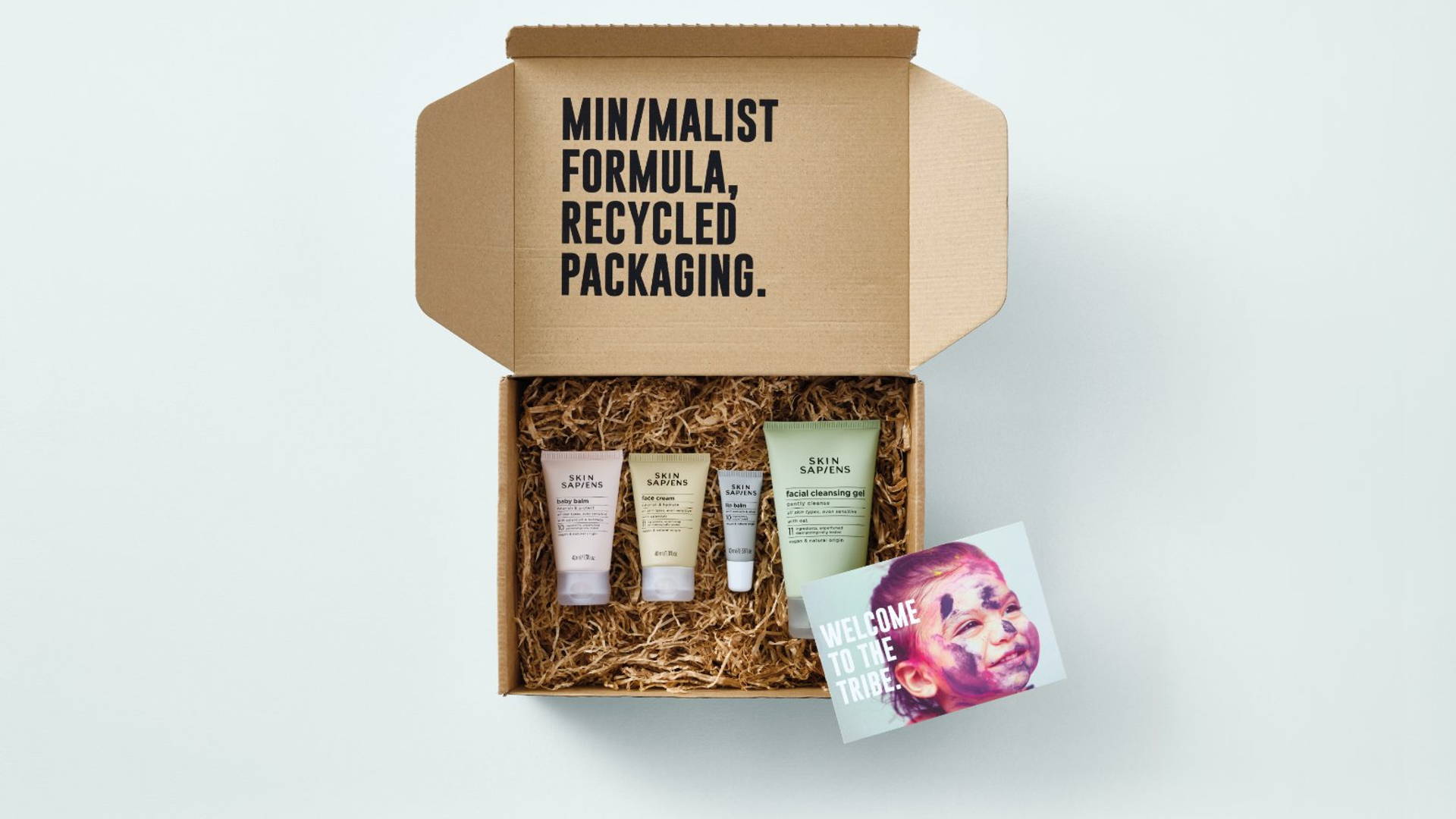 Kraft recyclable mailer box for cosmetics